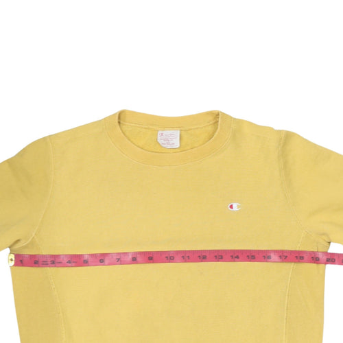 Champion Womens Yellow Cotton Reverse Weave Sweatshirt Medium