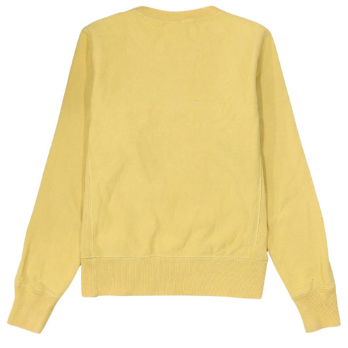 Champion Womens Yellow Cotton Reverse Weave Sweatshirt Medium