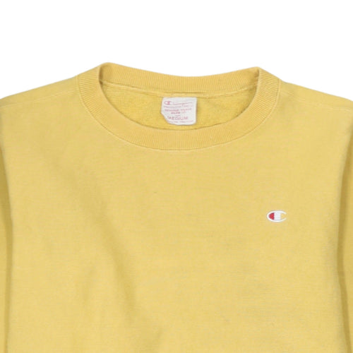 Champion Womens Yellow Cotton Reverse Weave Sweatshirt Medium