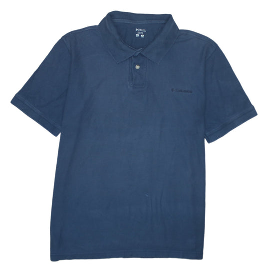 Columbia Men's Blue Cotton Regular Fit Short Sleeve Polo Shirt L
