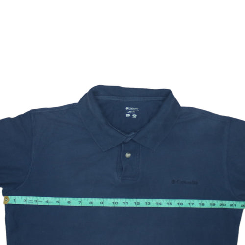 Columbia Men's Blue Cotton Regular Fit Short Sleeve Polo Shirt L