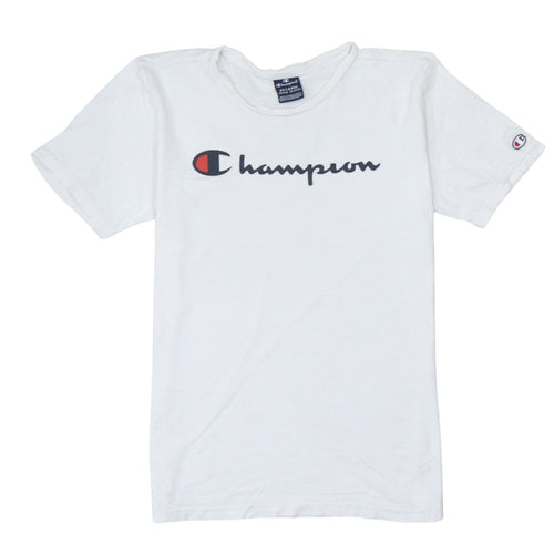 Champion Boys White 2XL 15-16 Years Crew Neck Short Sleeve Logo T-Shirt