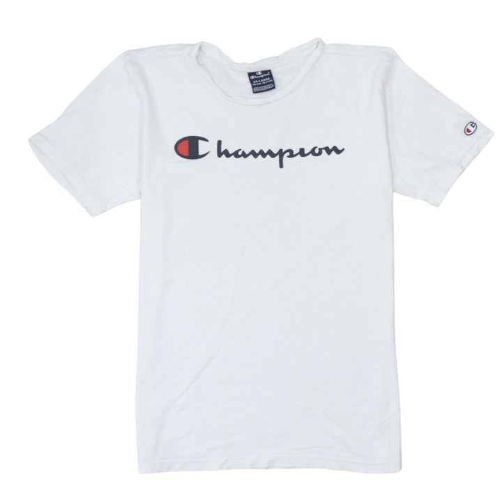 Champion Boys White 2XL 15-16 Years Crew Neck Short Sleeve Logo T-Shirt