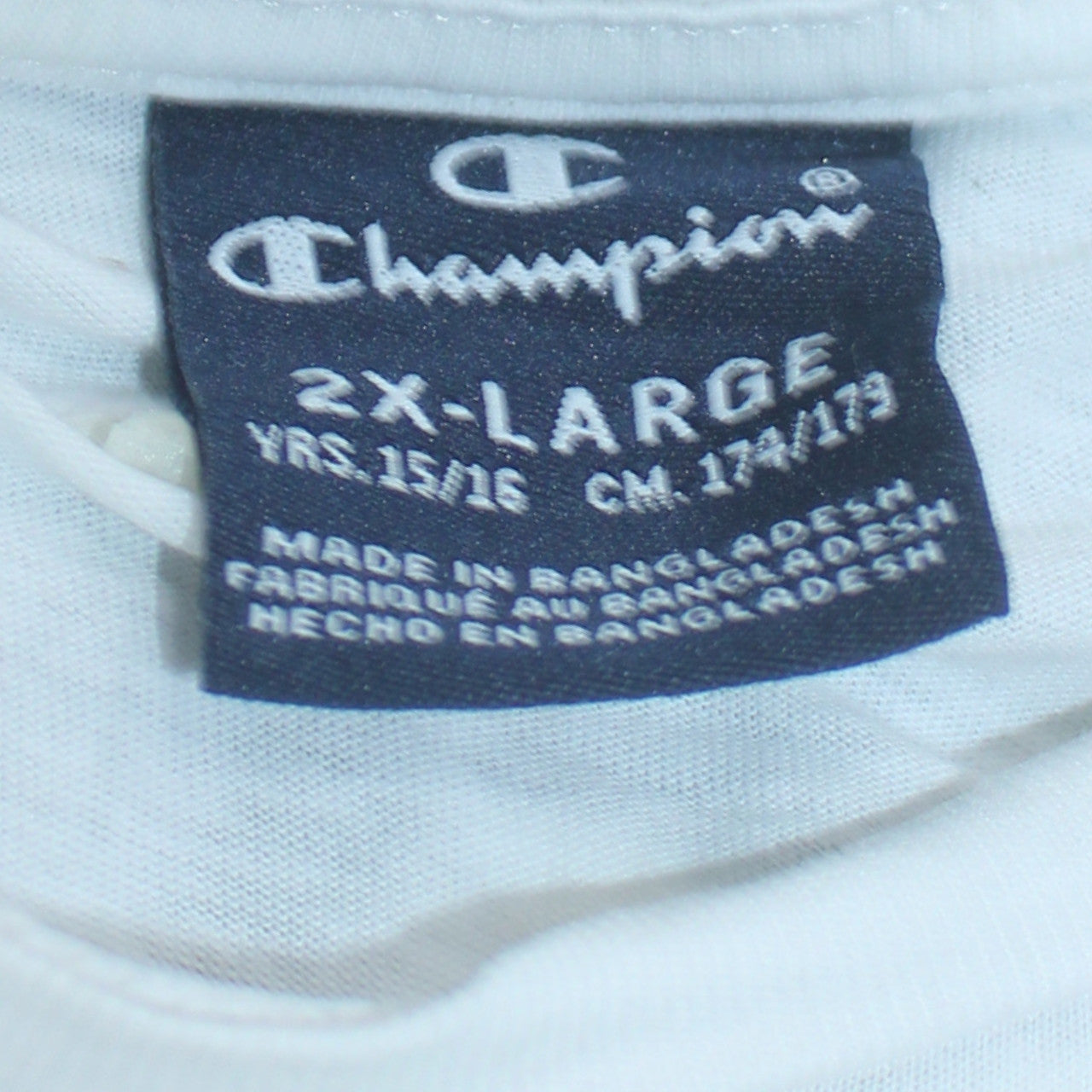 Champion Boys White 2XL 15-16 Years Crew Neck Short Sleeve Logo T-Shirt