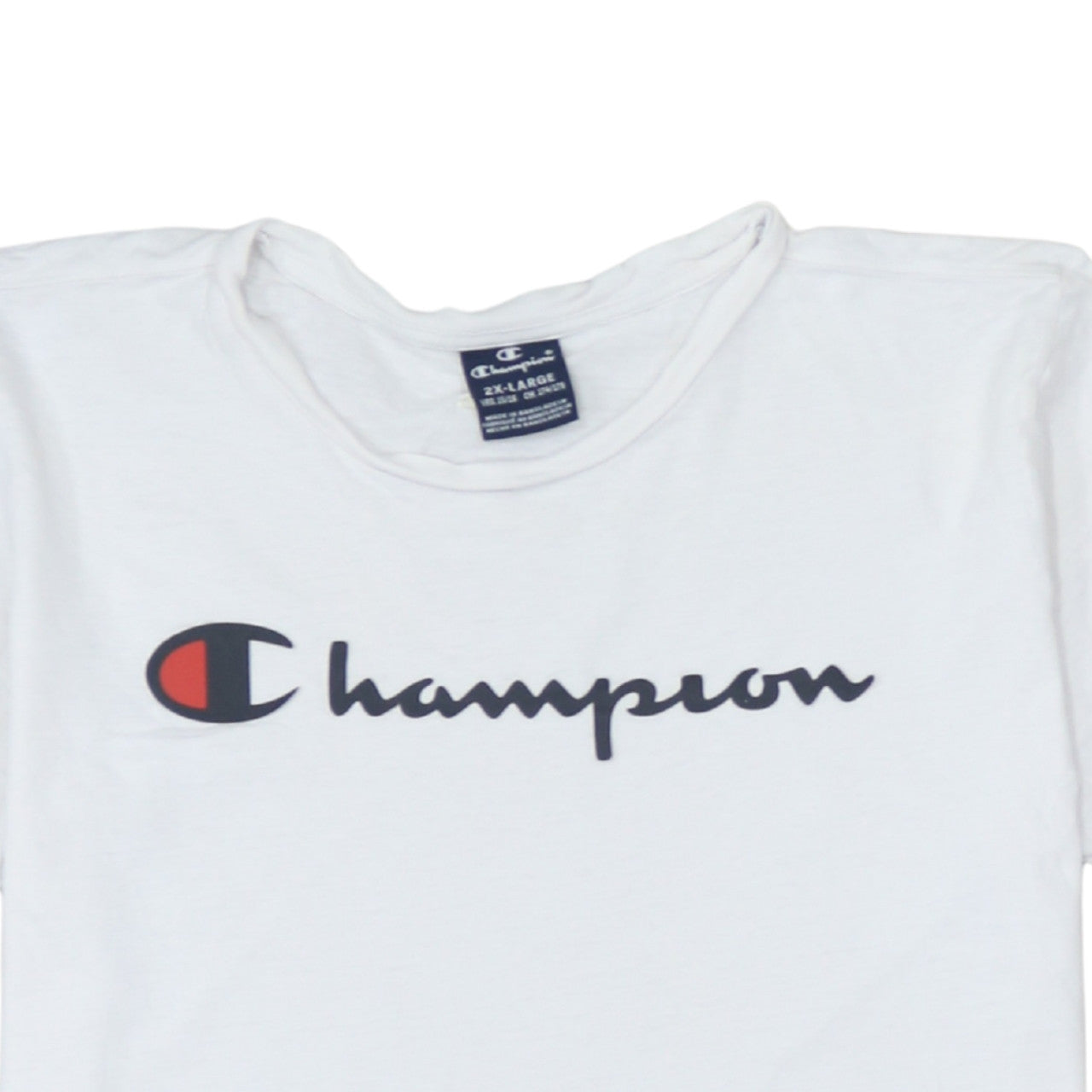 Champion Boys White 2XL 15-16 Years Crew Neck Short Sleeve Logo T-Shirt