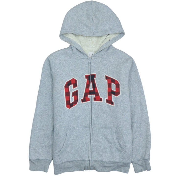 GAP Kids Boys Grey Full Zip Hoodie Sherpa Lined XXL - Warm Casual Sweatshirt