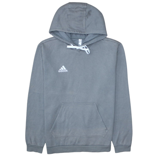 Adidas Men's Grey Pullover Hoodie Size M Regular Fit Sportswear