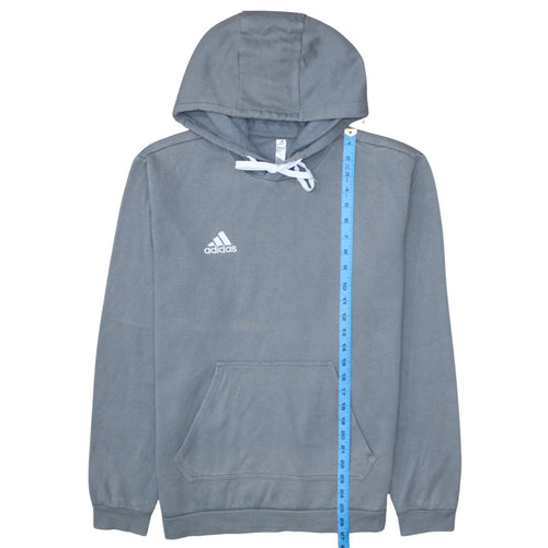 Adidas Men's Grey Pullover Hoodie Size M Regular Fit Sportswear