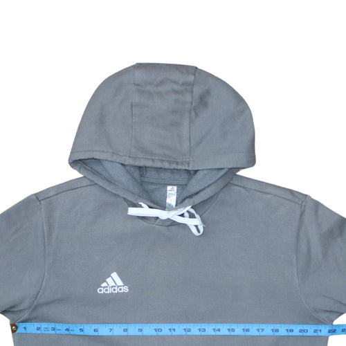 Adidas Men's Grey Pullover Hoodie Size M Regular Fit Sportswear