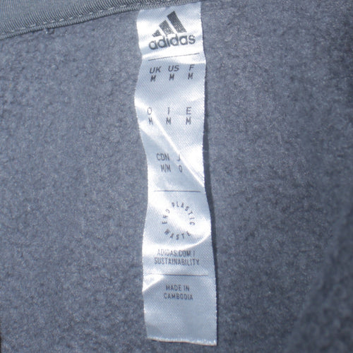 Adidas Men's Grey Pullover Hoodie Size M Regular Fit Sportswear