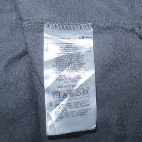 Adidas Men's Grey Pullover Hoodie Size M Regular Fit Sportswear