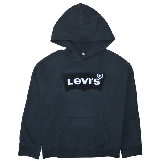 Levi's Men's Black XS Pullover Hoodie with Logo Fleece Sweatshirt