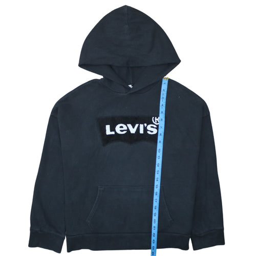 Levi's Men's Black XS Pullover Hoodie with Logo Fleece Sweatshirt