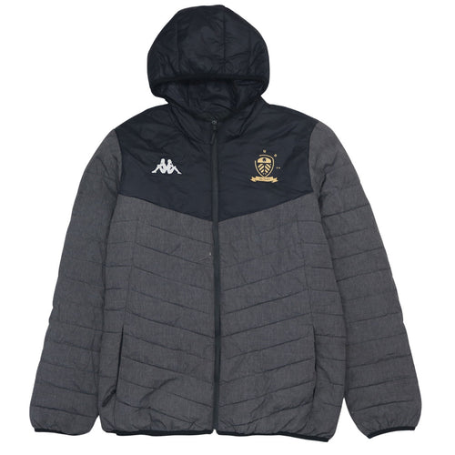 Kappa Mens Grey XL Puffer Jacket Hooded Leeds United 100 Years