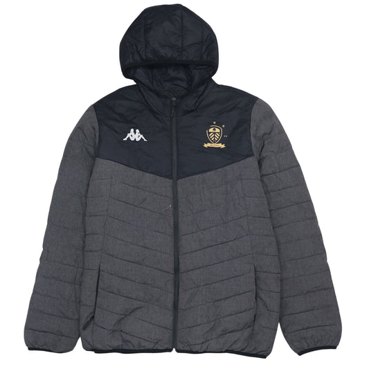 Kappa Mens Grey XL Puffer Jacket Hooded Leeds United 100 Years