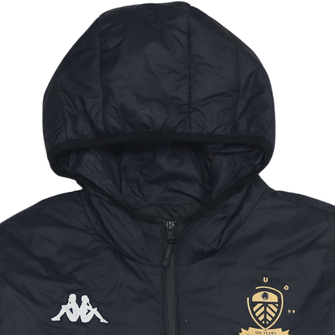 Kappa Mens Grey XL Puffer Jacket Hooded Leeds United 100 Years
