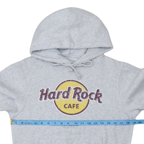 Hard Rock Cafe Paris Grey Pullover Hoodie Men’s Small Logo Fleece
