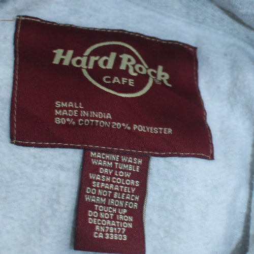 Hard Rock Cafe Paris Grey Pullover Hoodie Men’s Small Logo Fleece