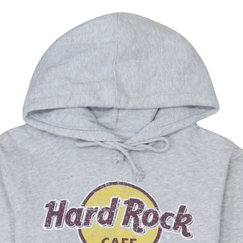 Hard Rock Cafe Paris Grey Pullover Hoodie Men’s Small Logo Fleece