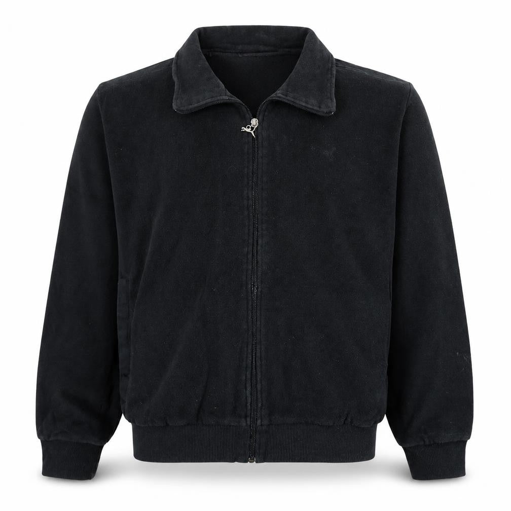 Front view of Puma Men's Black XL Track Jacket Fleece Full Zip Activewear