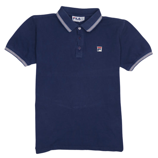 FILA Men's Blue Short Sleeve Cotton Polo Shirt XS