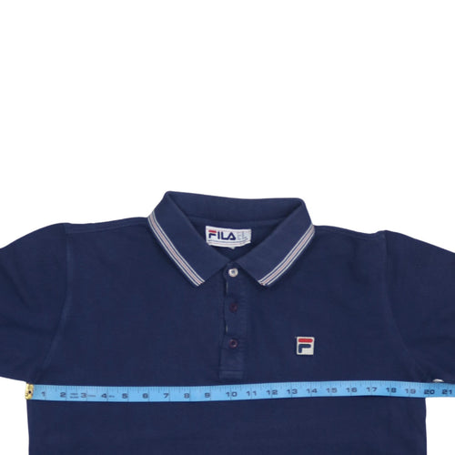 FILA Men's Blue Short Sleeve Cotton Polo Shirt XS