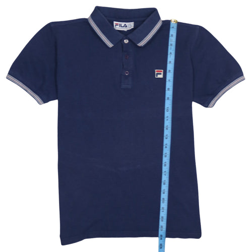 FILA Men's Blue Short Sleeve Cotton Polo Shirt XS