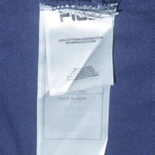 FILA Men's Blue Short Sleeve Cotton Polo Shirt XS