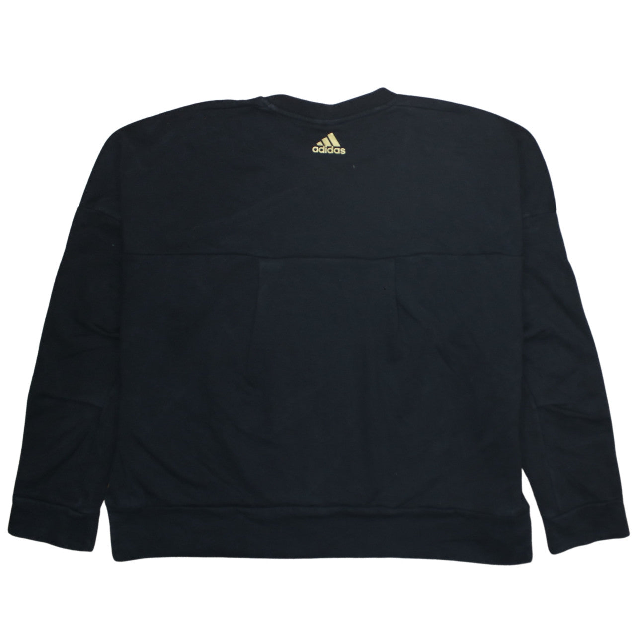 Adidas Womens Black Gold Logo Pullover Sweatshirt XL