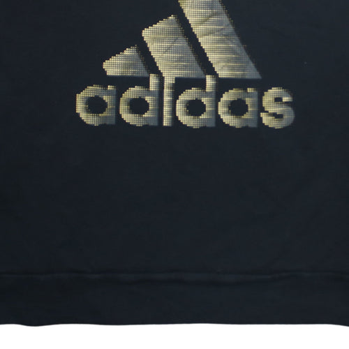Adidas Womens Black Gold Logo Pullover Sweatshirt XL