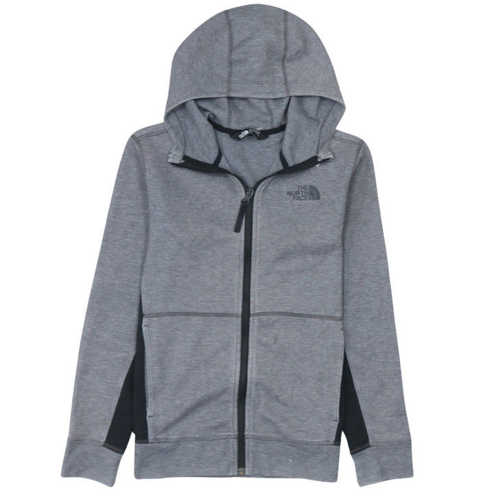 The North Face Boys Grey Full Zip Hoodie Size L Jersey Cotton Blend