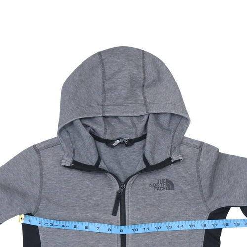 The North Face Boys Grey Full Zip Hoodie Size L Jersey Cotton Blend