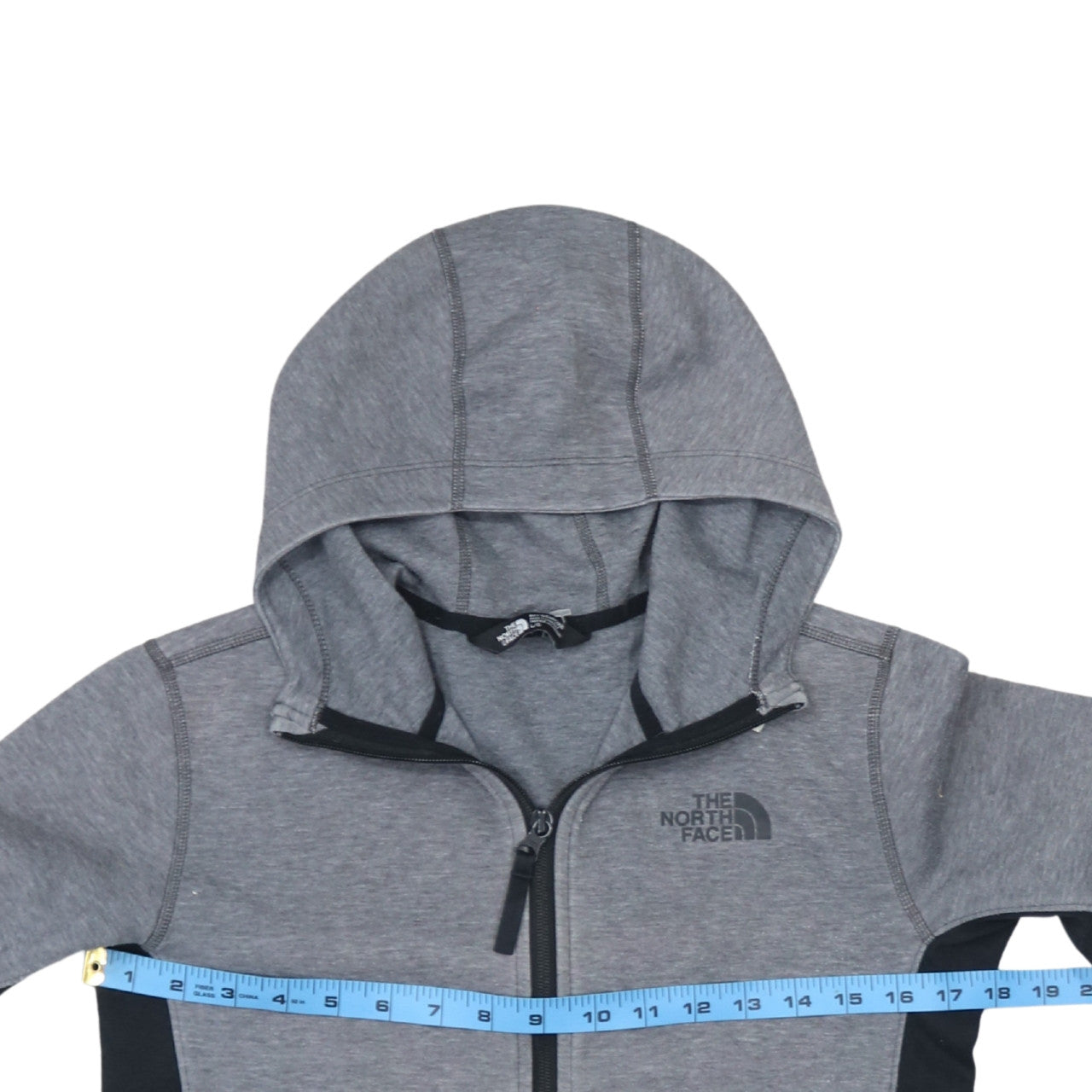 The North Face Boys Grey Full Zip Hoodie Size L Jersey Cotton Blend