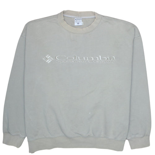 Columbia Men Beige 2XL Pullover Sweatshirt Embroidered Logo