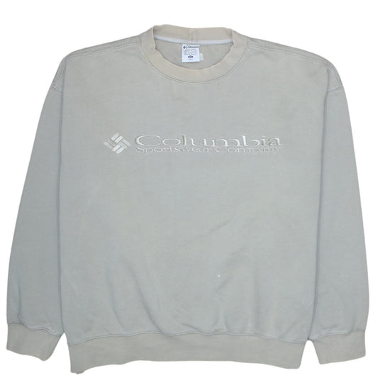 Columbia Men Beige 2XL Pullover Sweatshirt Embroidered Logo