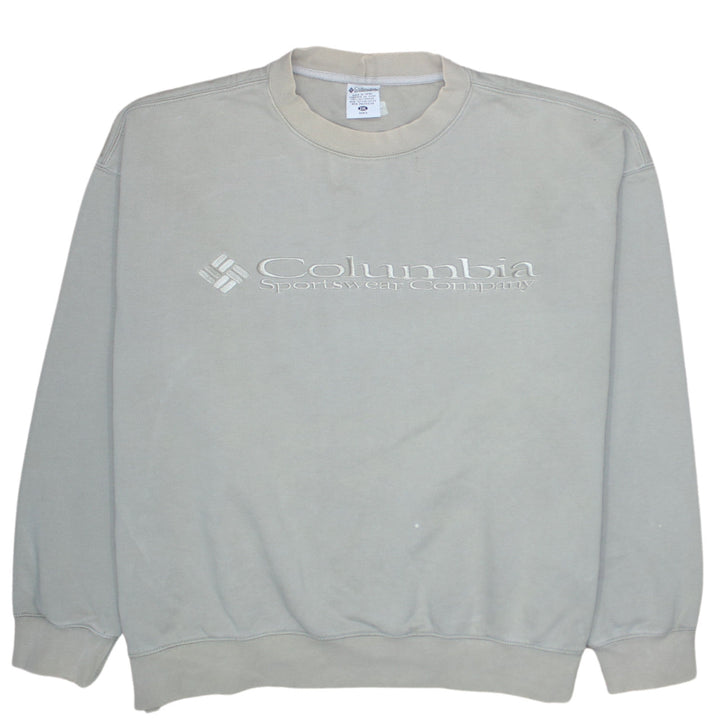 Columbia Men Beige 2XL Pullover Sweatshirt Embroidered Logo