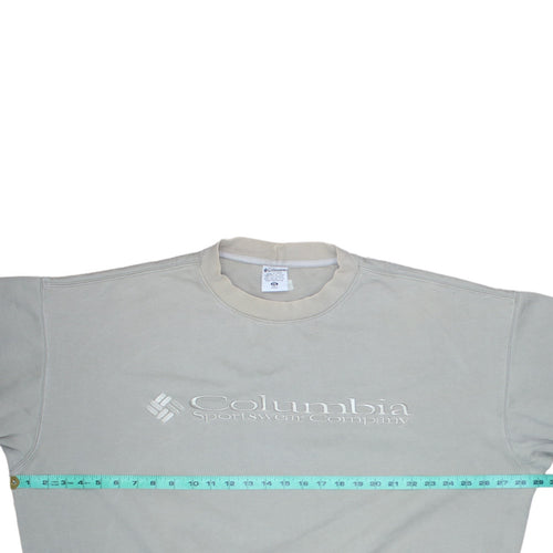 Columbia Men Beige 2XL Pullover Sweatshirt Embroidered Logo
