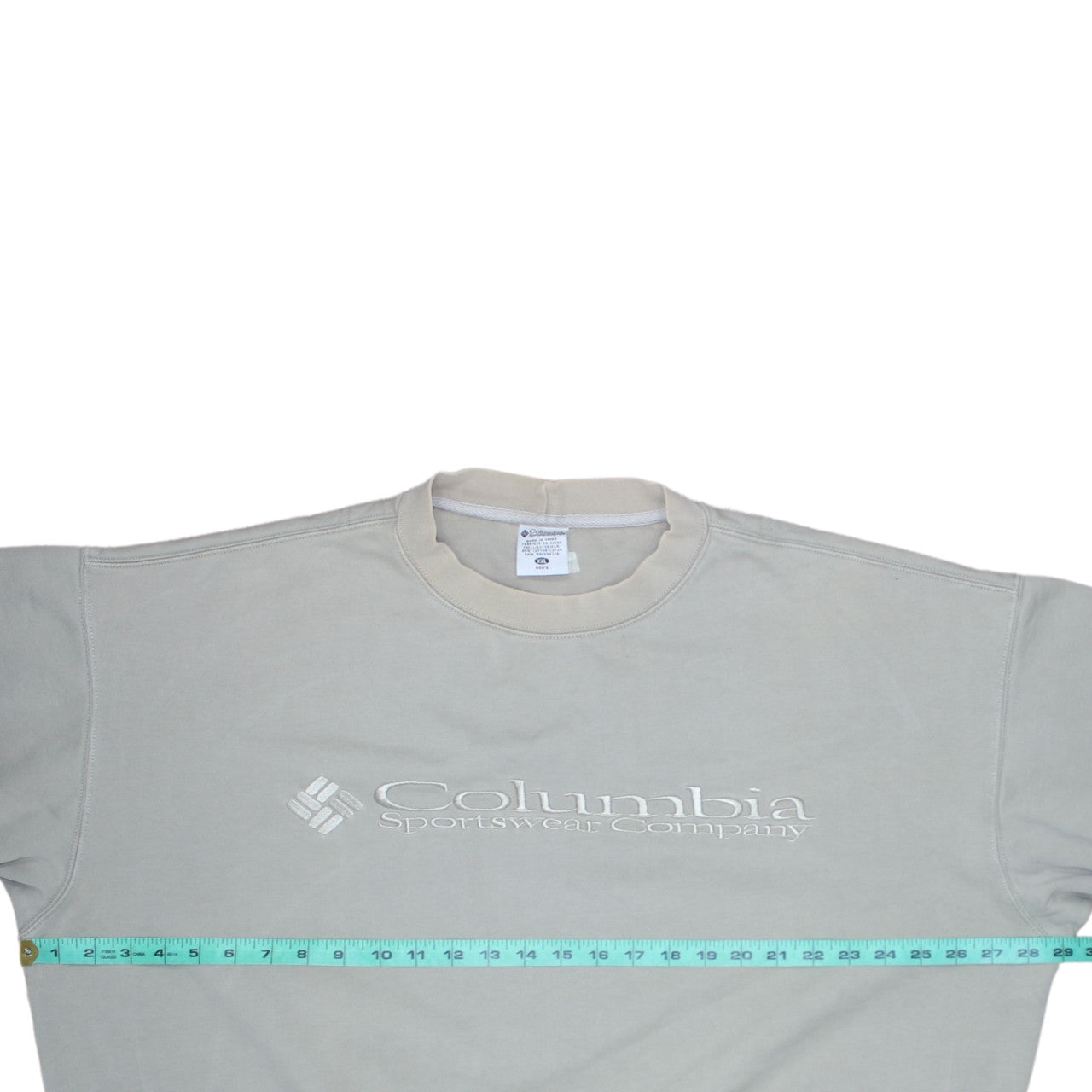 Columbia Men Beige 2XL Pullover Sweatshirt Embroidered Logo