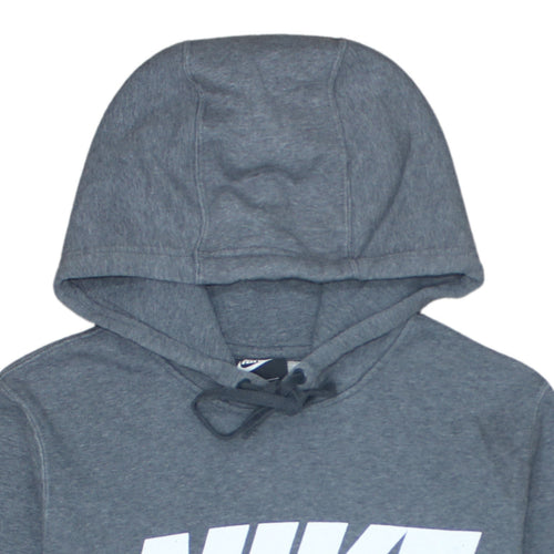 Nike Men's Grey Pullover Hoodie Small Logo Graphic Cotton Blend