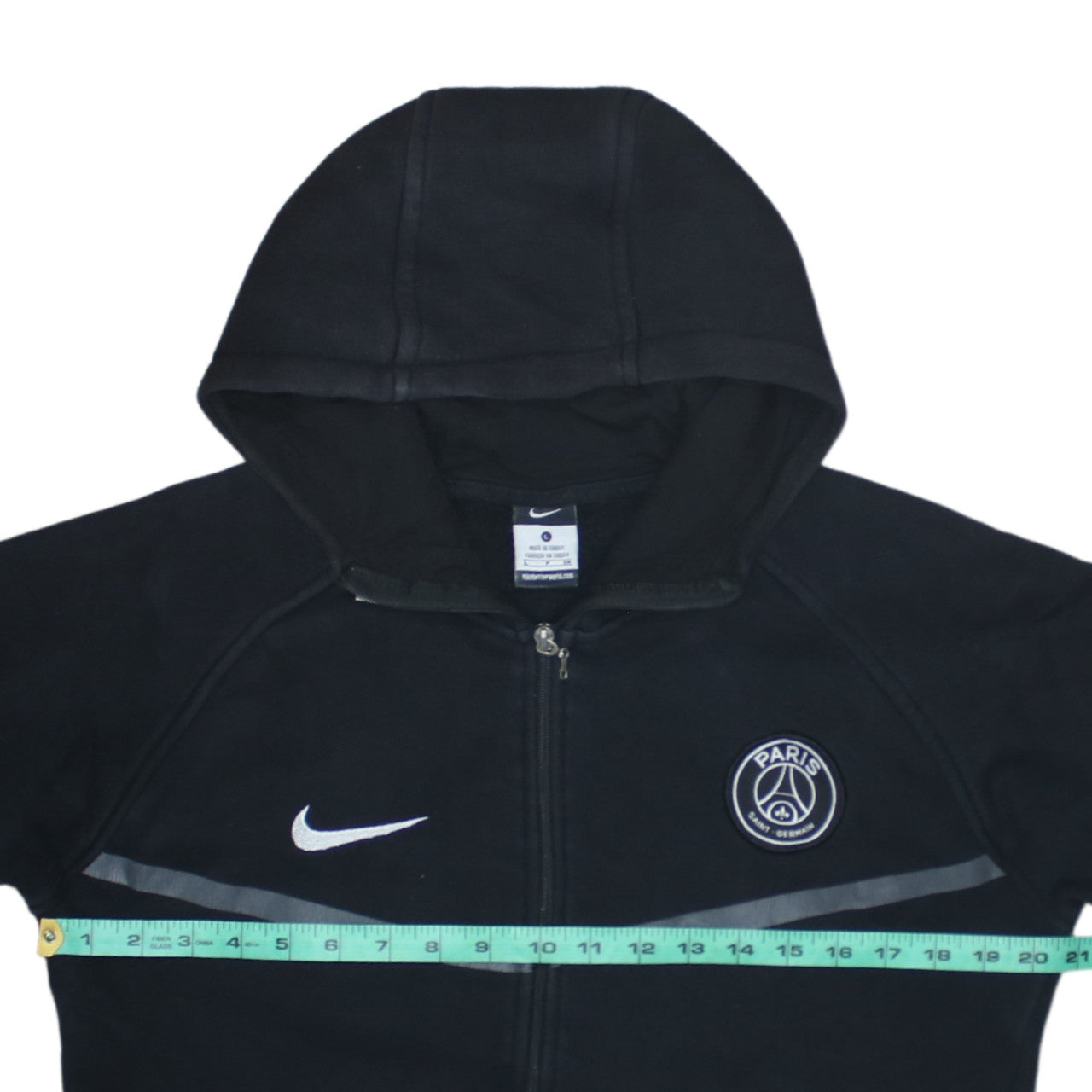 Nike Paris Saint-Germain Black Men's L Full Zip Hoodie Fleece