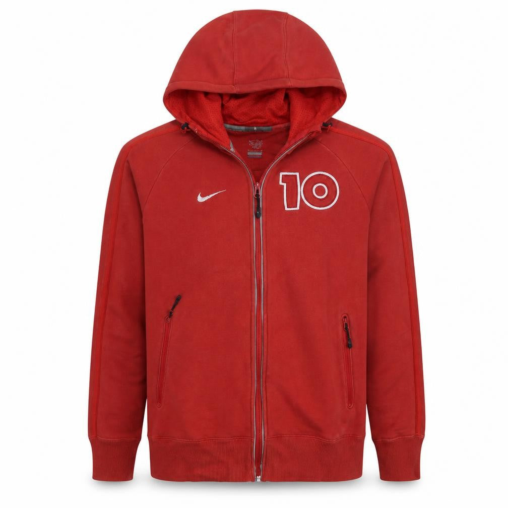 Front view of Nike Men's Red Full Zip Hoodie Athletic Dept Medium