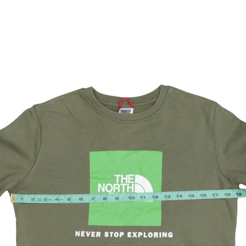 The North Face Boys Green XL Crew Neck Pullover Sweatshirt