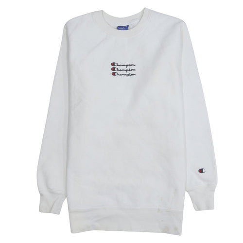 Champion Women's White Small Pullover Sweatshirt with Logo