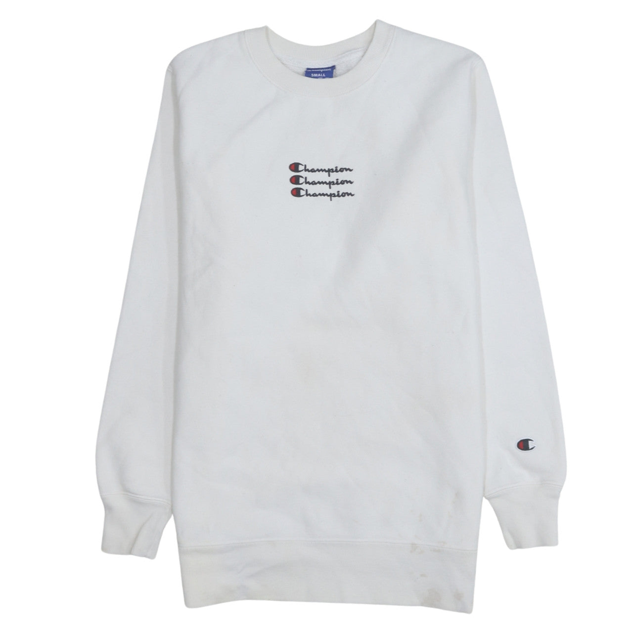 Champion Women's White Small Pullover Sweatshirt with Logo