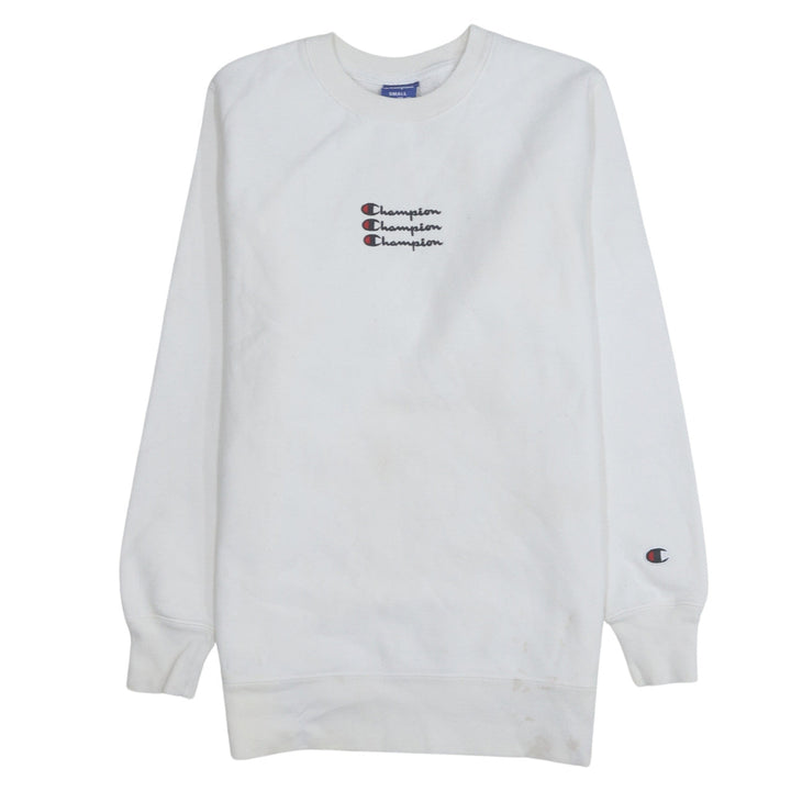 Champion Women's White Small Pullover Sweatshirt with Logo