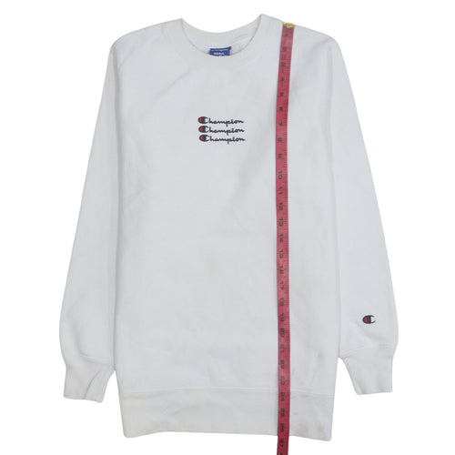 Champion Women's White Small Pullover Sweatshirt with Logo