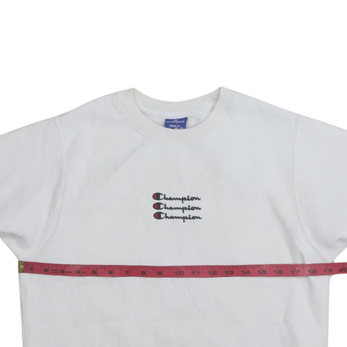 Champion Women's White Small Pullover Sweatshirt with Logo