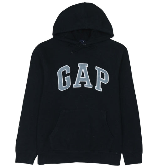 GAP Men's Black Pullover Hoodie L Logo Fleece Sweatshirt