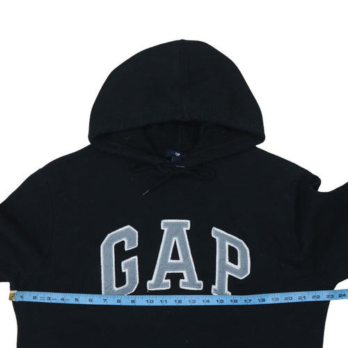 GAP Men's Black Pullover Hoodie L Logo Fleece Sweatshirt