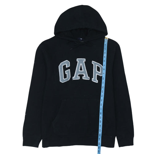 GAP Men's Black Pullover Hoodie L Logo Fleece Sweatshirt